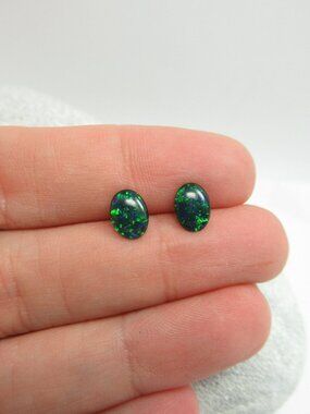 Opal triplet earrings